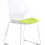 Florence Sled Visitor Chair with a white frame and bespoke Myrrh Green fabric seat.