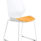 Florence Sled Visitor Chair with white frame and bespoke Senna yellow fabric seat.