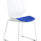 Florence Sled visitor chair with a white frame and bespoke Stevia blue fabric seat.