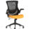 Orbit Black Mesh Back Chair with bespoke Senna Yellow seat, featuring adjustable arms and a five-star base.