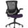 Orbit Black Mesh Back Chair with Tansy Purple bespoke color seat, featuring adjustable arms and five-caster base.
