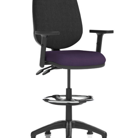Eclipse Plus II Task Operator Chair in Bespoke Tansy Purple with Black back and Hi Rise Draughtsman Kit.