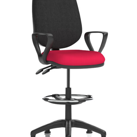 Eclipse Plus II Task Operator Chair, Bespoke Bergamot Cherry seat, Black back, with Hi Rise Draughtsman Kit.