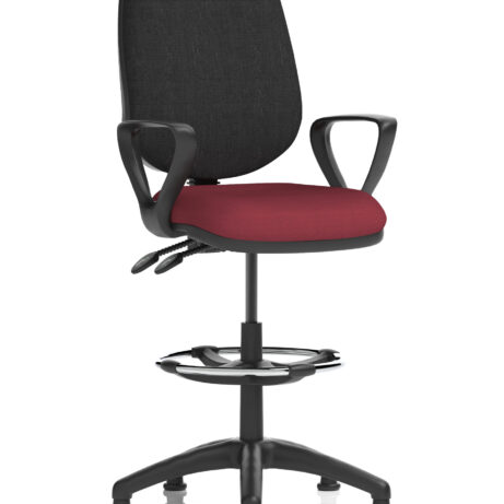 Eclipse Plus II Task Operator Office Chair in Bespoke Ginseng Chilli with Black back and Hi Rise Draughtsman kit.