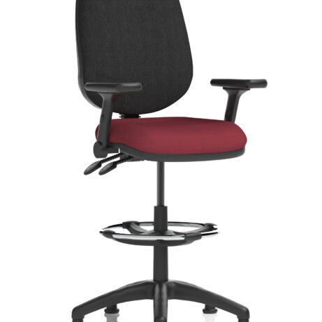 Eclipse Plus II Task Operator Chair in Bespoke Ginseng Chilli with black back, featuring a hi-rise draughtsman kit.