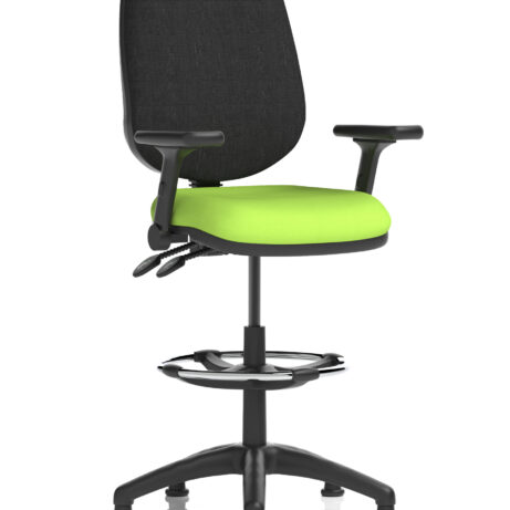 Eclipse Plus II Task Operator Office Chair in Bespoke Myrrh Green with black back and Hi Rise Draughtsman Kit.