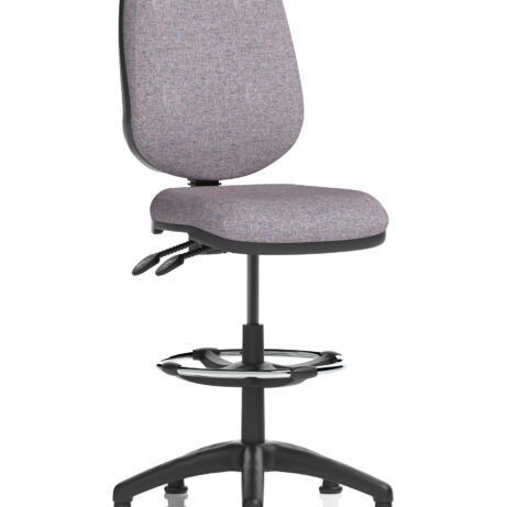 Eclipse Plus II Task Operator Chair in Bespoke Rivet Fuse with Matching Back, features Hi Rise Draughtsman Kit.