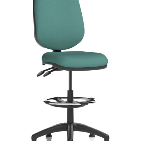 Eclipse Plus II Task Operator Office Chair in Bespoke Quest Kelp with matching back, featuring a hi-rise draughtsman kit.