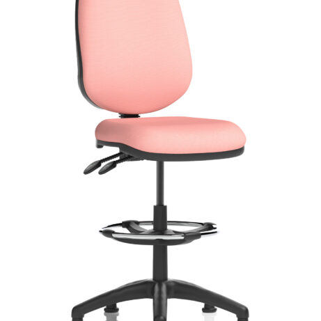 Eclipse Plus II Task Operator Office Chair in Bespoke Quest Shrimp with matching back, featuring a hi-rise draughtsman kit.