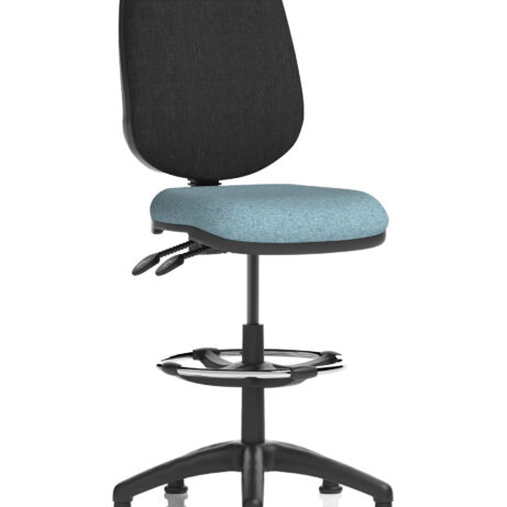 Eclipse Plus II Task Operator Office Chair in Bespoke Rivet Quench with Black back and Hi Rise Draughtsman Kit.