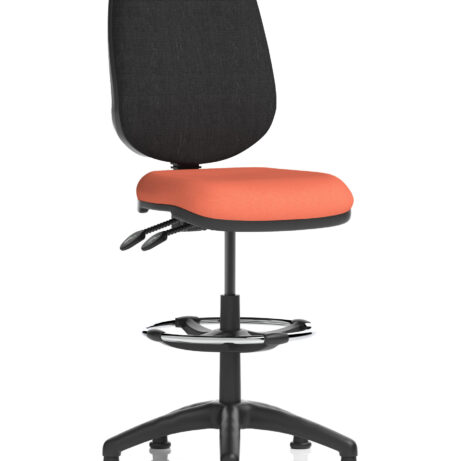 Eclipse Plus II Task Operator Chair, Bespoke Quest Crab seat, black back, with Hi Rise Draughtsman Kit.