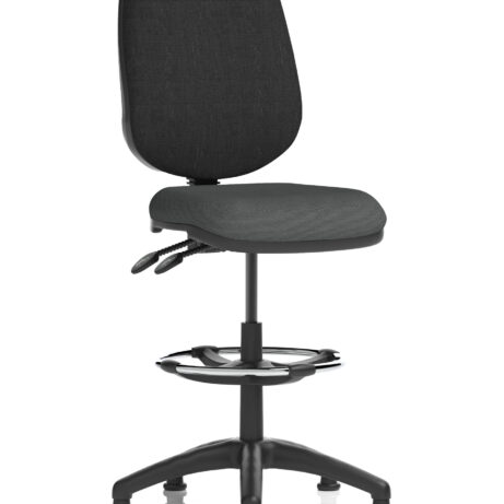 Eclipse Plus II Hi Rise Draughtsman Office Chair, Bespoke Quest Mussel and Black, with adjustable height and base.