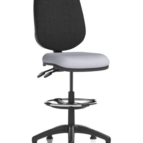 Eclipse Plus II Task Operator Chair, Bespoke Quest Shell seat, Black back, with Hi Rise Draughtsman Kit.