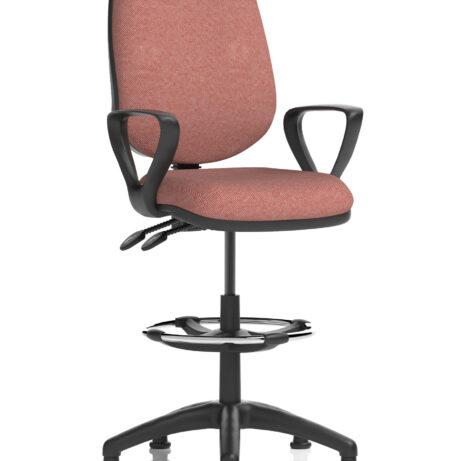 Eclipse Plus II Task Operator Office Chair in Bespoke Rivet Forge with matching back and Hi Rise Draughtsman Kit.