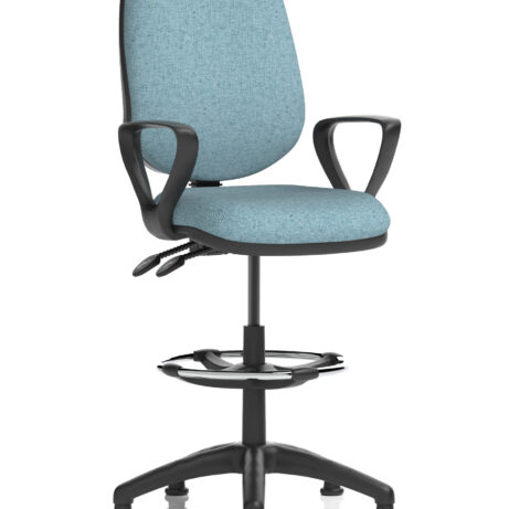 Eclipse Plus II Task Operator Office Chair in Bespoke Rivet Quench with matching back colour and Hi Rise Draughtsman Kit.
