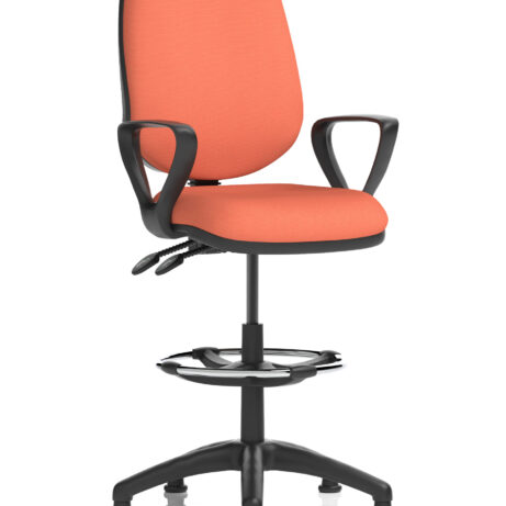 Eclipse Plus II Task Operator Chair in Bespoke Quest Crab with matching back, featuring a Hi Rise Draughtsman Kit.