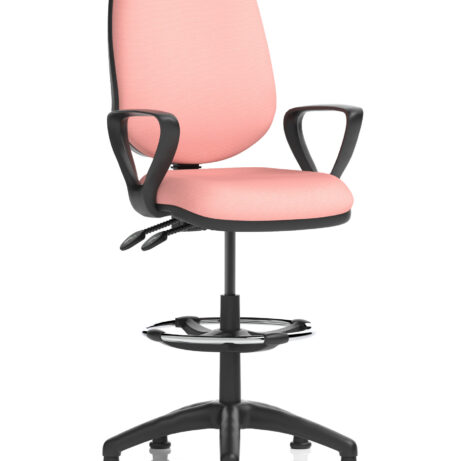 Eclipse Plus II Task Operator Office Chair in Bespoke Quest Shrimp with matching back and Hi Rise Draughtsman Kit.