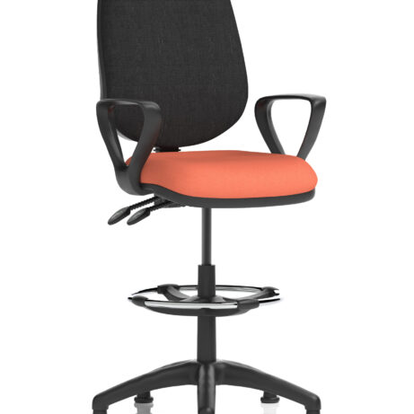 Eclipse Plus II Task Operator Office Chair, Bespoke Quest Crab seat, black back, includes Hi Rise Draughtsman Kit.