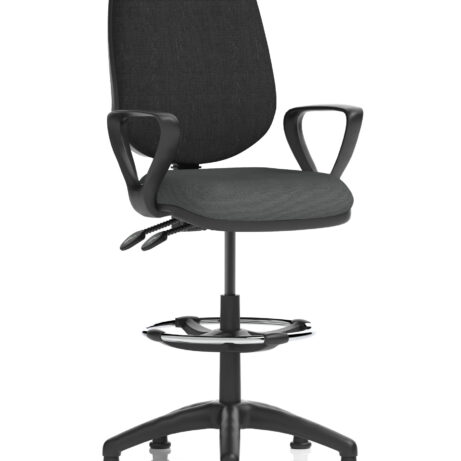 Eclipse Plus II Task Operator Chair in Bespoke Quest Mussel with black back and hi-rise draughtsman kit.