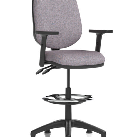 Eclipse Plus II Task Operator Chair in Bespoke Rivet Fuse with matching back, featuring adjustable height and armrests.