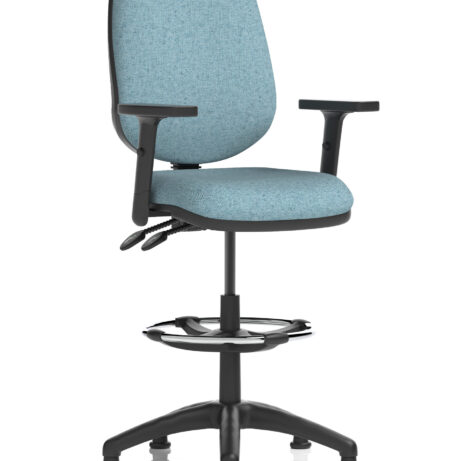 Eclipse Plus II Task Operator Chair with Hi Rise Draughtsman Kit in Bespoke Rivet Quench with matching back colour.