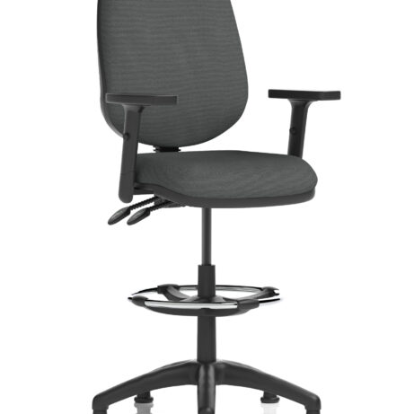 Eclipse Plus II Task Operator Chair in Bespoke Quest Mussel with matching back, Hi Rise Draughtsman Kit, adjustable height.