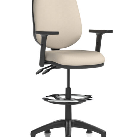 Eclipse Plus II Task Operator Office Chair in Bespoke Quest Salt with matching back and hi-rise draughtsman kit.
