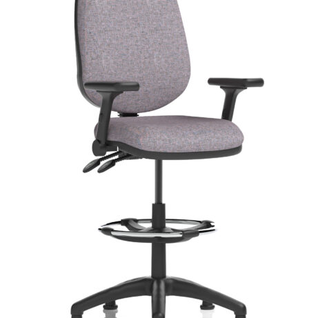 Eclipse Plus II Task Operator Office Chair in Bespoke Rivet Fuse with matching back colour and hi-rise draughtsman kit.