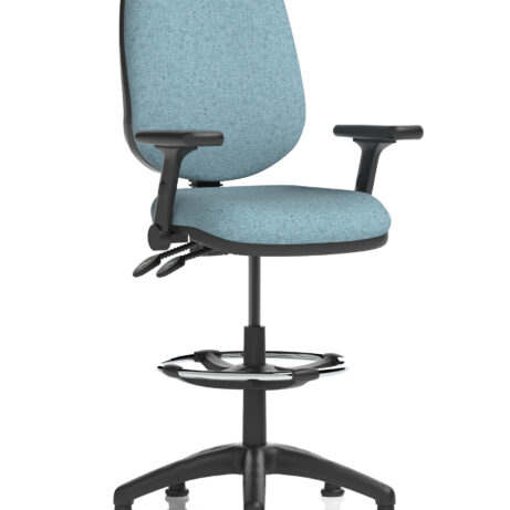 Eclipse Plus II Task Operator Office Chair in Bespoke Rivet Quench with matching back colour and hi-rise draughtsman kit.