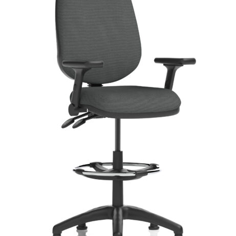 Eclipse Plus II Task Operator Chair in Bespoke Quest Mussel with matching back, features a Hi Rise Draughtsman kit.