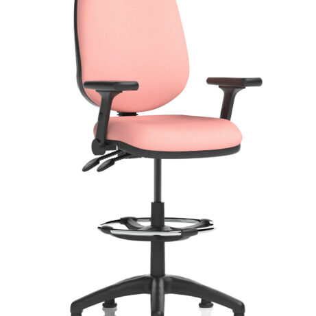Eclipse Plus II Task Operator Office Chair in Bespoke Quest Shrimp with matching back and hi-rise draughtsman kit.