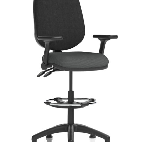 Eclipse Plus II Task Operator Chair in Bespoke Quest Mussel with black back and adjustable hi-rise draughtsman kit.
