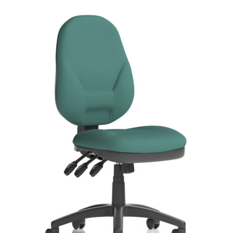 Eclipse Plus XL High Back Task Operator Office Chair, Bespoke Quest Kelp, armless design with adjustable features.