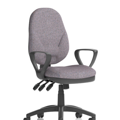 Eclipse Plus XL High Back Task Operator Chair in Bespoke Rivet Fuse with loop arms and adjustable features.
