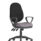 Eclipse Plus XL High Back Task Operator Chair with Loop Arms, Bespoke Rivet Forge upholstery, black fabric back.