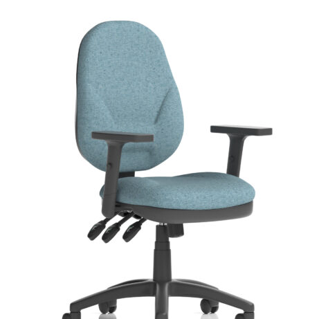 Eclipse Plus XL High Back Task Operator Office Chair, Bespoke Rivet Quench fabric, with height adjustable arms.