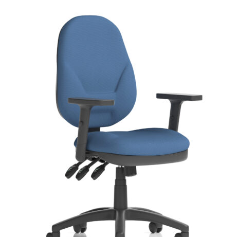 Eclipse Plus XL High Back Task Operator Chair in Bespoke Quest Limpet with height adjustable arms.