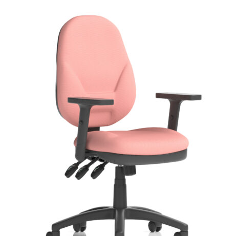 Eclipse Plus XL High Back Task Operator Office Chair in Bespoke Quest Shrimp with height adjustable arms.