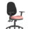 Eclipse Plus XL High Back Task Chair with height adjustable arms, Bespoke Quest Shrimp seat, and black fabric back.
