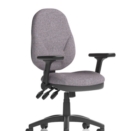 Eclipse Plus XL High Back Task Operator Chair in Bespoke Rivet Fuse with height adjustable and folding arms.