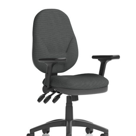 Eclipse Plus XL High Back Task Operator Chair in Bespoke Quest Mussel with adjustable and folding arms.