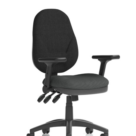 Eclipse Plus XL High Back Office Chair in Bespoke Quest Mussel with height adjustable and folding arms.