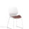 Florence Sled Visitor Chair with white frame and Bespoke Rivet Forge fabric seat. Sleek, modern design suitable for offices.