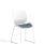 Florence Sled visitor chair with white frame and bespoke rivet quench fabric seat.
