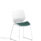Florence Sled Visitor Chair with white frame and bespoke Quest Kelp fabric seat.