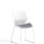 Florence Sled White Frame Chair with Bespoke Quest Shell fabric seat, featuring a modern design and minimalist style.
