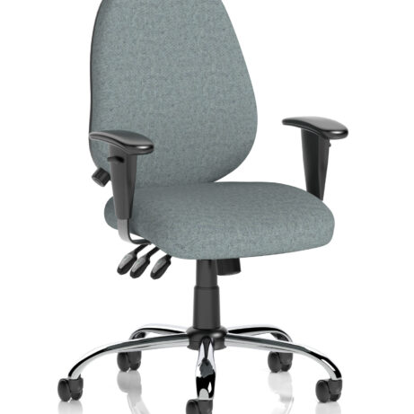 Lisbon Medium Back Task Operator Office Chair, Bespoke Rivet Tensile fabric, with height adjustable arms and chrome base.