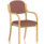 Madrid Wooden Frame Visitor Chair with Arms in Bespoke Rivet Forge upholstery, featuring a light wooden frame.