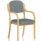 Madrid Wooden Frame Visitor Chair with arms, bespoke rivet tensile upholstery, and light wood finish.