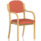 Madrid Wooden Frame Visitor Chair with arms in Bespoke Quest Crab upholstery and light wood finish.